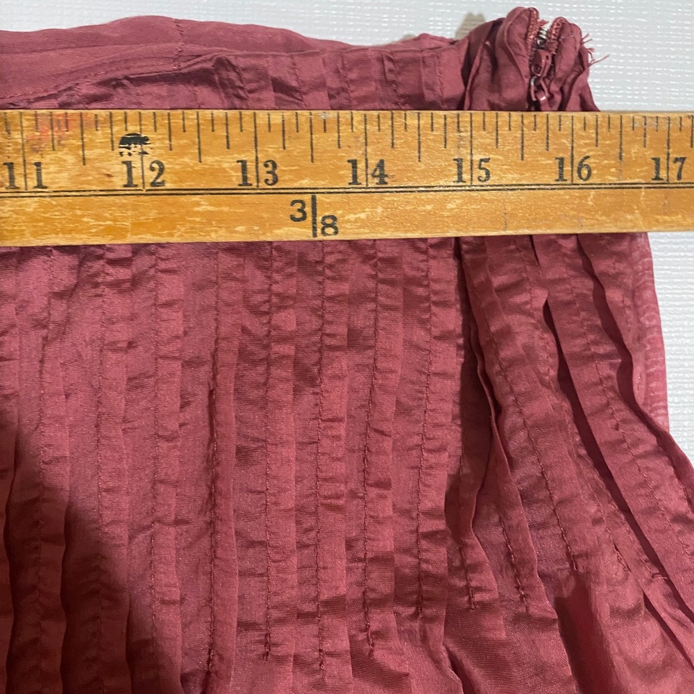Future Collective Rose Pink Smocked Waist Midi Skirt Size 8 Lined Silky Fairy - Picture 5 of 9